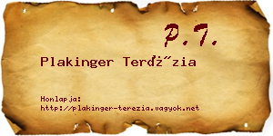 Plakinger Terézia névjegykártya